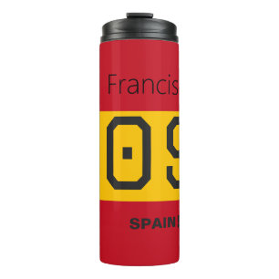Aangepaste Spaanse nationale voetbalgrafiek atleet Thermosbeker