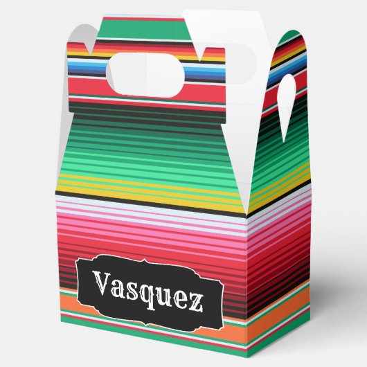 Aangepaste Spaanse Serape Mexicaanse deken geperso Bedankdoosjes (Geopend)