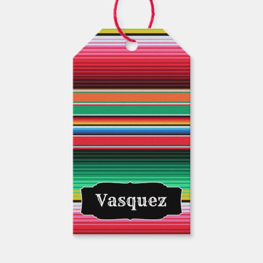 Aangepaste Spaanse Serape Mexicaanse deken geperso Cadeaulabel (Voorkant)