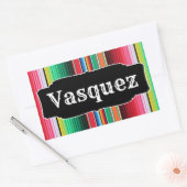 Aangepaste Spaanse Serape Mexicaanse deken geperso Rechthoekige Sticker (Envelop)