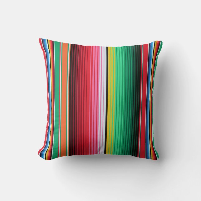 Aangepaste Spaanse Serape Mexican Blanket Fiesta Kussen (Voorkant)