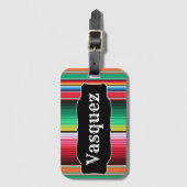 Aangepaste Spaanse Serape Mexican Blanket op maat Bagagelabel (Voorkant (verticaal))