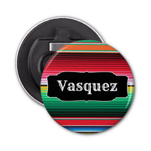 Aangepaste Spaanse Serape Mexican Blanket op maat Button Flesopener