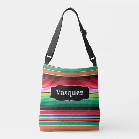 Aangepaste Spaanse Serape Mexican Blanket op maat Crossbody Tas (Voorkant)