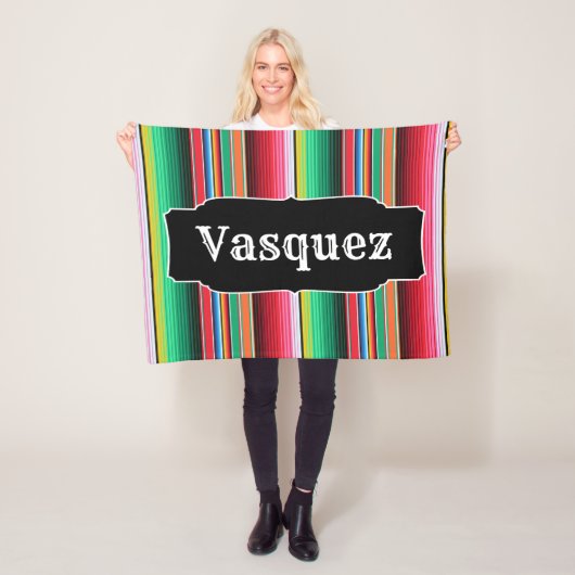 Aangepaste Spaanse Serape Mexican Blanket op maat Fleece Deken (In situ)