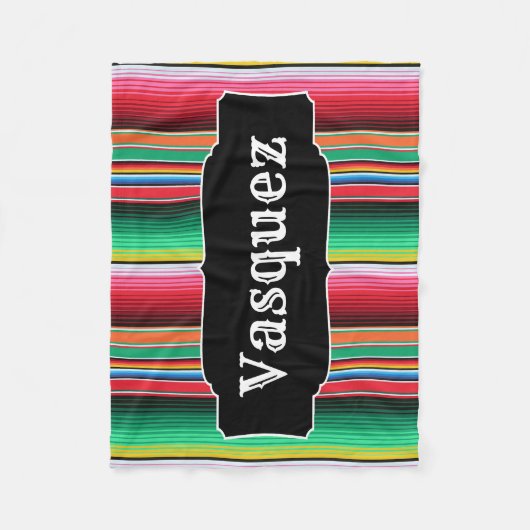 Aangepaste Spaanse Serape Mexican Blanket op maat Fleece Deken (Voorkant)