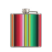 Aangepaste Spaanse Serape Mexican Blanket op maat Heupfles (Achterkant)