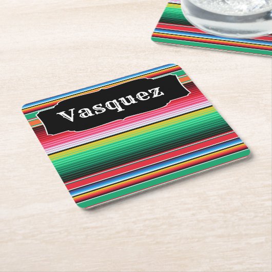 Aangepaste Spaanse Serape Mexican Blanket op maat Kartonnen Onderzetters (Schuin)