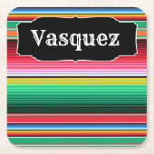 Aangepaste Spaanse Serape Mexican Blanket op maat Kartonnen Onderzetters (Voorkant)