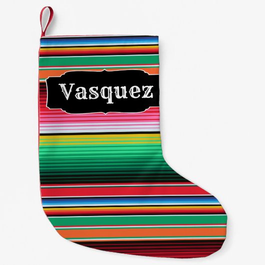 Aangepaste Spaanse Serape Mexican Blanket op maat Kleine Kerstsok (Voorkant)