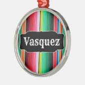 Aangepaste Spaanse Serape Mexican Blanket op maat Metalen Ornament (Links)