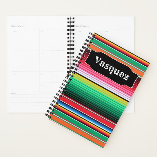 Aangepaste Spaanse Serape Mexican Blanket op maat Planner (Display)
