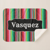 Aangepaste Spaanse Serape Mexican Blanket op maat Sherpa Deken (Voorkant (horizontaal))