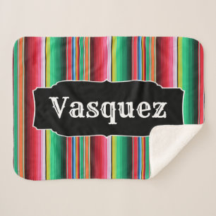 Aangepaste Spaanse Serape Mexican Blanket op maat Sherpa Deken