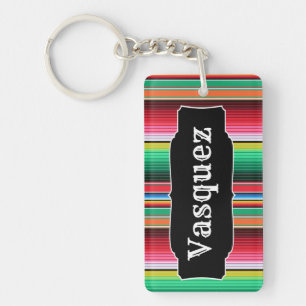 Aangepaste Spaanse Serape Mexican Blanket op maat Sleutelhanger