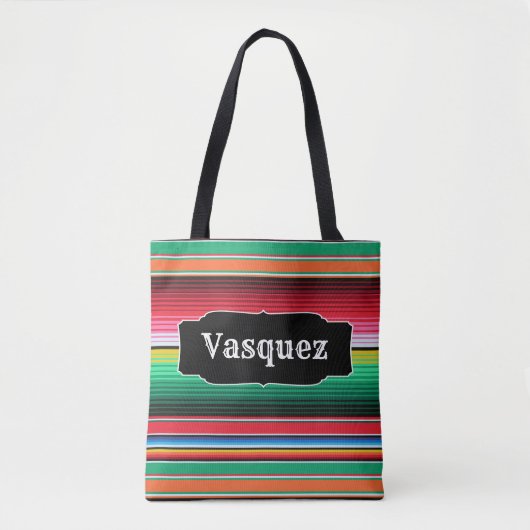 Aangepaste Spaanse Serape Mexican Blanket op maat Tote Bag (Voorkant)