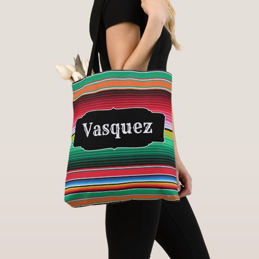 Aangepaste Spaanse Serape Mexican Blanket op maat Tote Bag (Dichtbij)