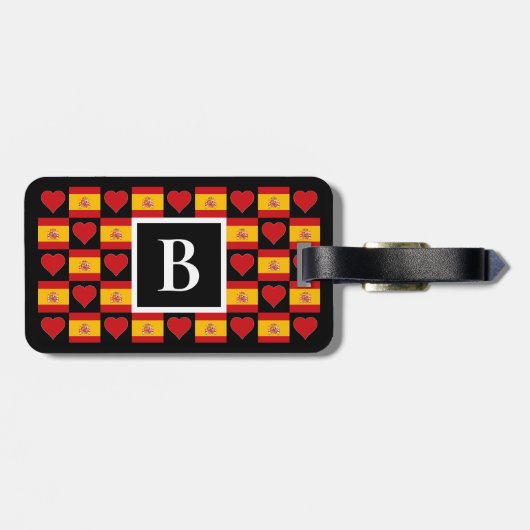 Aangepaste Spaanse vlag Aangepaste brief Bagagelabel (Achterkant horizontaal)