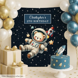 Aangepaste Space Bear-feesttapestry voor verjaarda Wandkleed