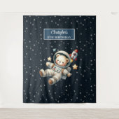 Aangepaste Space Bear-feesttapestry voor verjaarda Wandkleed (Voorkant)