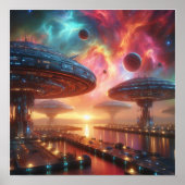 Aangepaste Spaceport Docks Wall Poster (Voorkant)