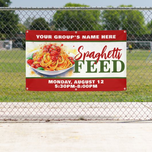 Aangepaste Spaghetti Feed Fondsenwerving Spandoek (Insitu)