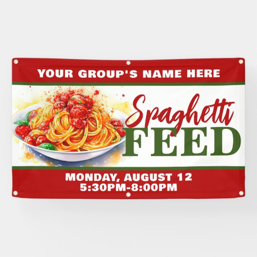 Aangepaste Spaghetti Feed Fondsenwerving  Spandoek (Horizontaal)