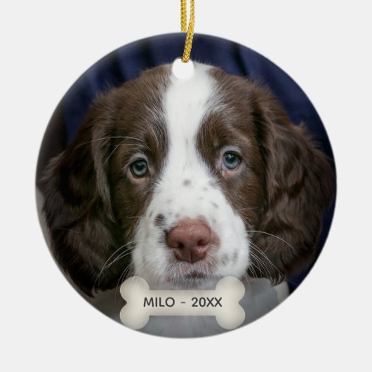 Aangepaste Spaniel Puppy Hond Foto Keramisch Ornament (Voorkant)
