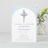 Aangepaste Sparkle Regenboog Ballerina Ballet Verj Kaart (Staand voorkant)