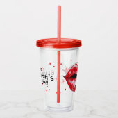 Aangepaste Sparkly Red Lips Acryltumbler Acryl Drinkbeker (Rechts)