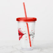 Aangepaste Sparkly Red Lips Acryltumbler Acryl Drinkbeker (Links)