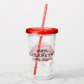 Aangepaste Sparkly Red Lips Acryltumbler Acryl Drinkbeker (Achterkant)