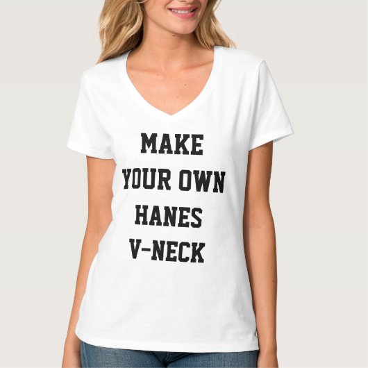 Aangepaste, speciaal voor vrouwen bestemde HANES V T-shirt (Voorkant)