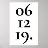 Aangepaste speciale datum zwart en wit poster (Voorkant)