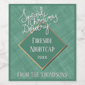 Aangepaste speciale levering bij groen weerpatroon wijn etiket (Enkel label)