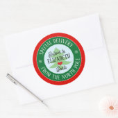 Aangepaste speciale levering van Santa Kinder Kers Ronde Sticker (Envelop)