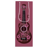 Aangepaste speciale monogram wijnzak Ukulele Wijn Cadeautas (Voorkant)