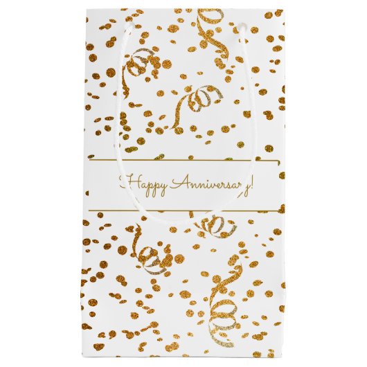 Aangepaste speciale Occasion Gold Confetti Streame Klein Cadeauzakje (Voorkant)