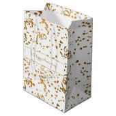 Aangepaste speciale Occasion Gold Confetti Streame Medium Cadeauzakje (Achterkant Gekanteld)