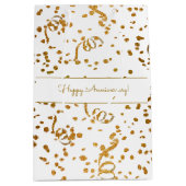 Aangepaste speciale Occasion Gold Confetti Streame Medium Cadeauzakje (Voorkant)
