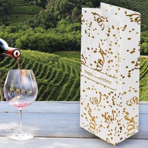 Aangepaste speciale Occasion Gold Confetti Streame Wijn Cadeautas