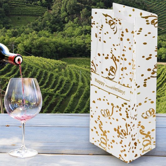 Aangepaste speciale Occasion Gold Confetti Streame Wijn Cadeautas