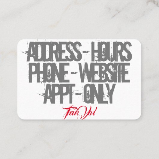 Aangepaste specialisten visitekaartje (Achterkant)