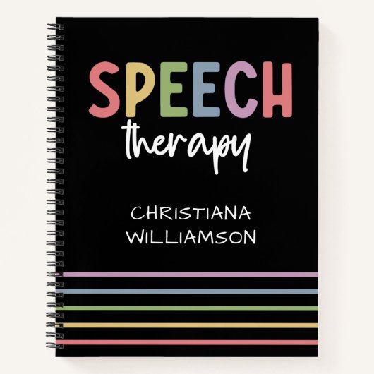 Aangepaste Speech Therapy SLP Speech Patholoog Notitieboek (Voorkant)