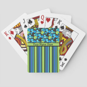 Aangepaste speelkaarten, blauwe manen en strepen pokerkaarten