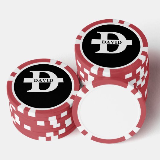 Aangepaste speelkaarten met Monogram en Naam Poker Chips (Opstapeling)