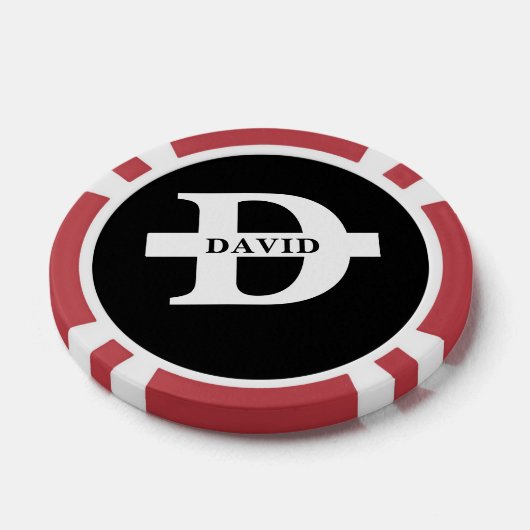 Aangepaste speelkaarten met Monogram en Naam Poker Chips (Enkel)