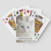 Aangepaste speelkaarten | witte kat met blauwe oge (Achterkant)