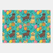 aangepaste speelse Labrador Retriever verjaardag Inpakpapier Vel (Voorkant 2)