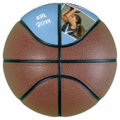 Aangepaste Speler Foto's Teamnaam Nummer Lichtblau Basketbal (Rechts)